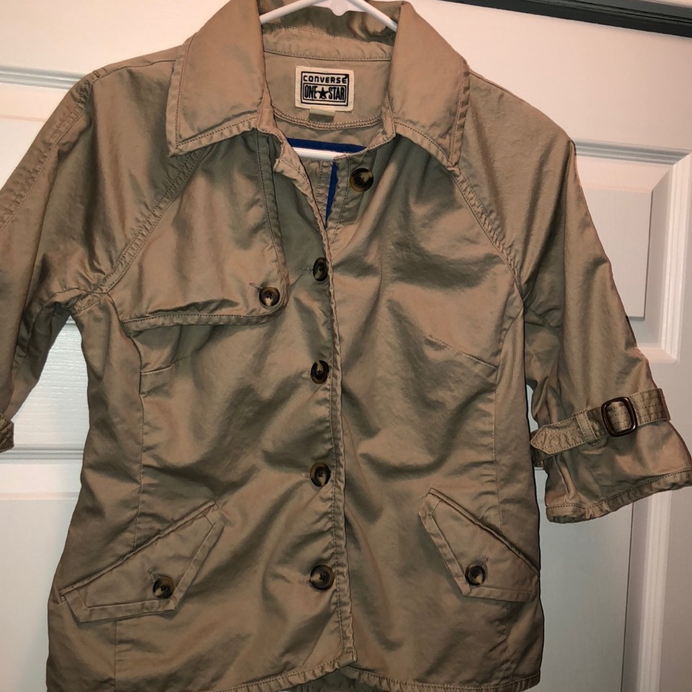 Converse twill 3/4 sleeve utility jacket